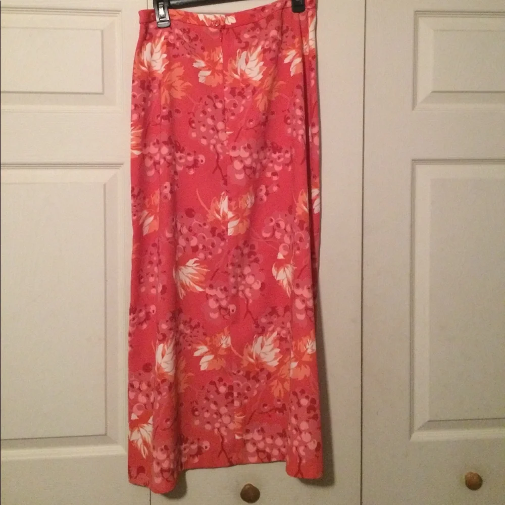 Floral Coral Maxi Skirt